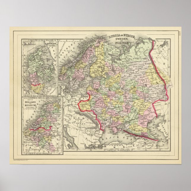 Russland, Schweden, Norwegen Poster (Vorne)