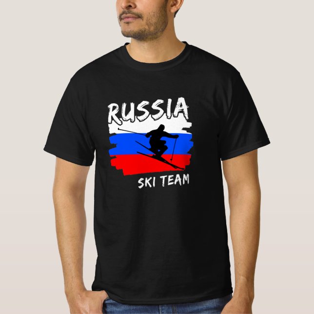 Russland Ski T - Shirt (Vorderseite)