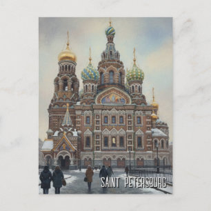 Russland St. Petersburg Reise Postkarte