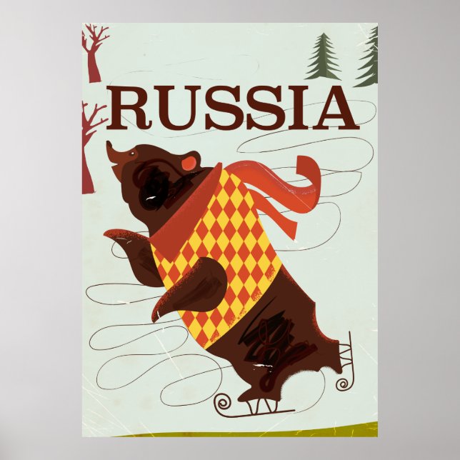 Russland trägt ein altes Reiseplakat Poster (Vorne)