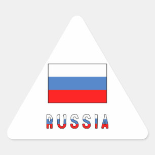 Russland und russische Flagge Dreieckiger Aufkleber