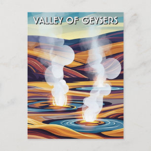 Russland Valley of Geysers Reise Postkarte