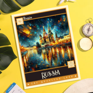 Russland Vintage-Gemälde Postkarte