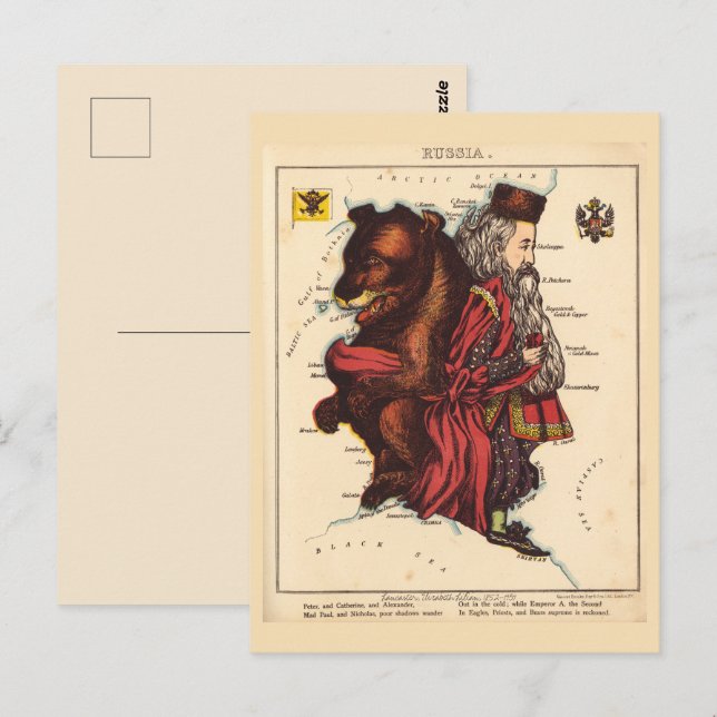 Russland Vintage Postkarten (Vorne/Hinten)