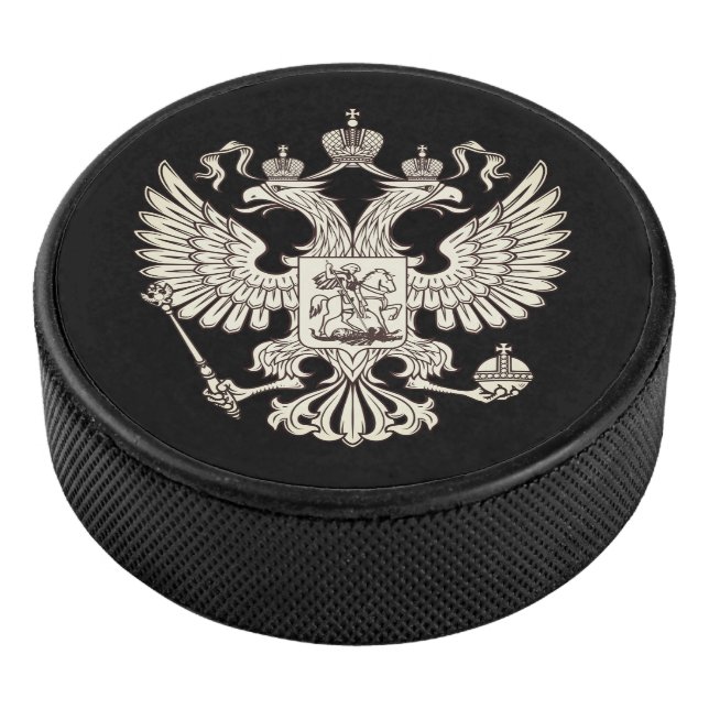 Russland - Wappen - weiße Version Eishockey Puck (3/4)