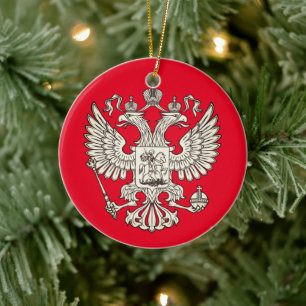 Russland - Wappen - weiße Version Keramik Ornament