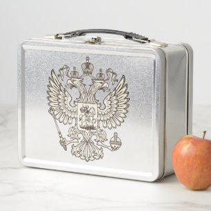 Russland - Wappen - weiße Version Metall Brotdose