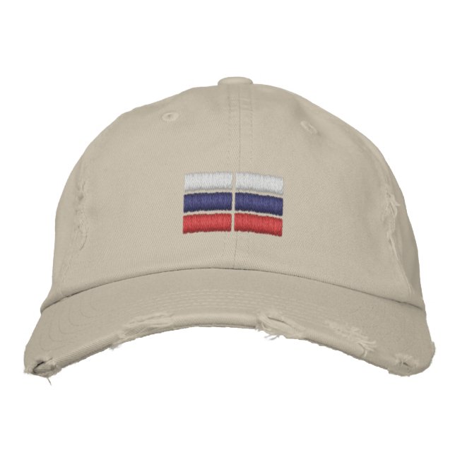 Russlandflagge bestickte Baseballkappe (Vorderseite)
