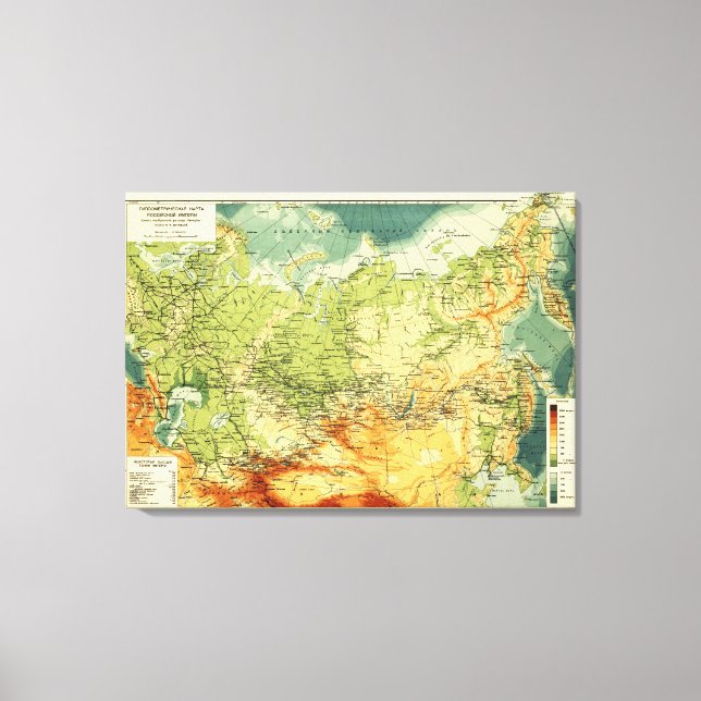 RusslandPanoramakarte Russland Leinwanddruck (Vorderseite)
