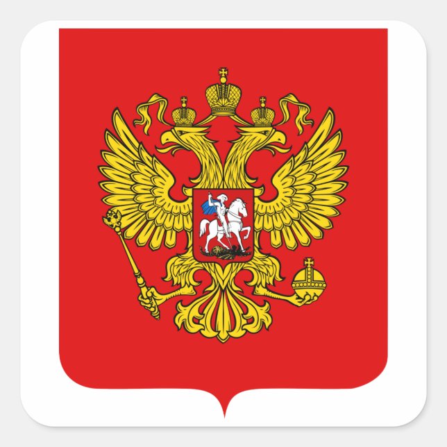 Russlandwappen Quadratischer Aufkleber (Vorderseite)