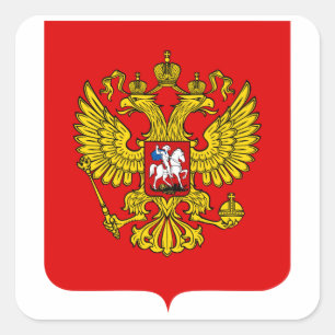 Russlandwappen Quadratischer Aufkleber