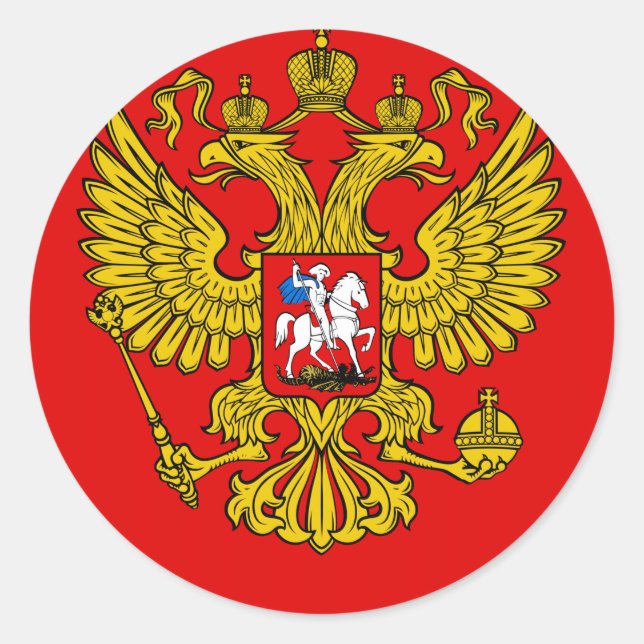 Russlandwappen Runder Aufkleber (Vorderseite)