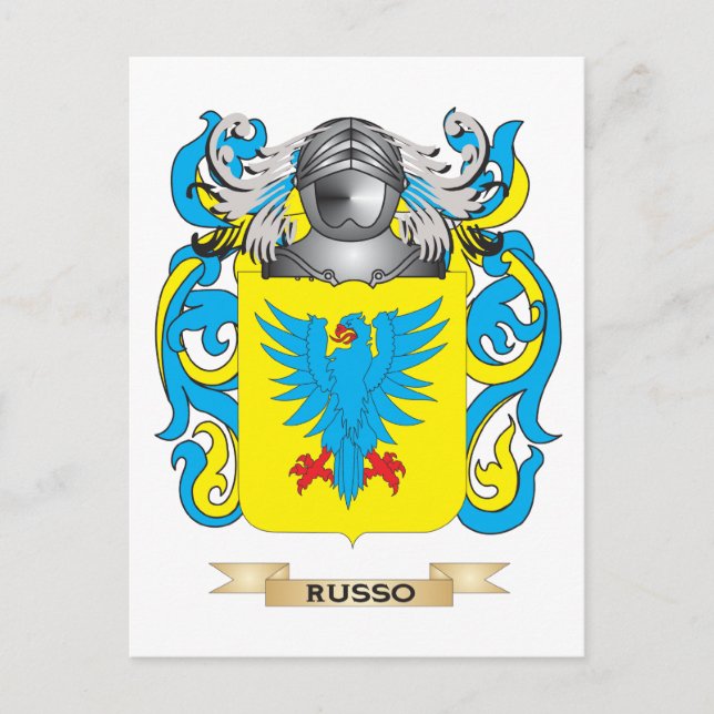 Russo-Wappen (Familienwappen) Postkarte (Vorderseite)