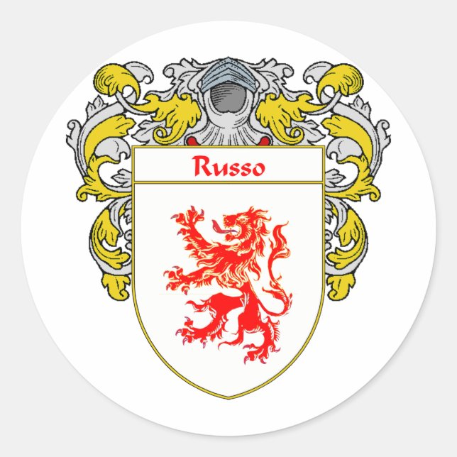 Russo-Wappen (mantled) Runder Aufkleber (Vorderseite)