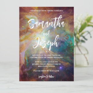 Rust Aquamarine Orion Nebula Planetarium Hochzeit Einladung