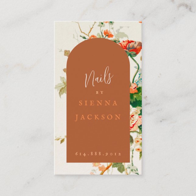 Rust Arch Vintag Florist Business Card Visitenkarte (Vorderseite)