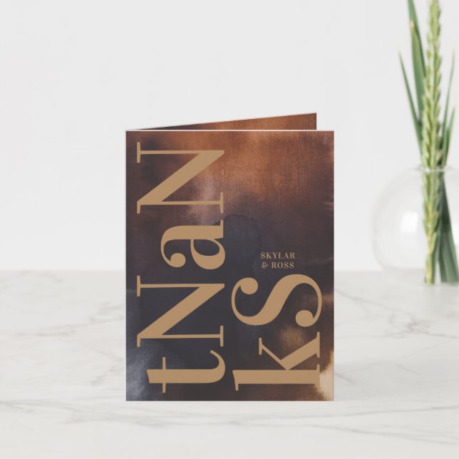 Rust Art Big Monogram Modern Bold Simple Wedding Dankeskarte (Vorderseite)