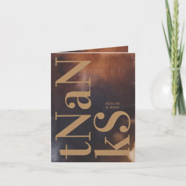Rust Art Big Monogram Modern Bold Simple Wedding Dankeskarte