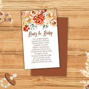 Rust Beige Floral Baby Shooting Books for Baby Begleitkarte