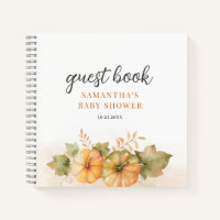 Rust Blätter Pumpkin Baby Shower Gästebuch
