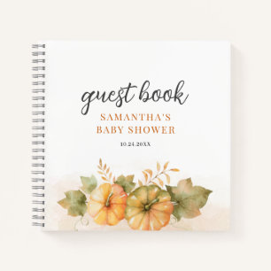 Rust Blätter Pumpkin Baby Shower Gästebuch Notizbuch