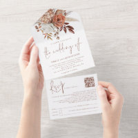 Rust Boho Florals Brown schrieb QR