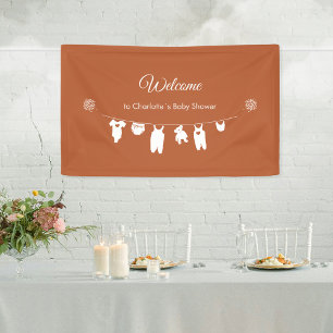 Rust Boho Minimalistisch Baby Dusche Willkommen Banner