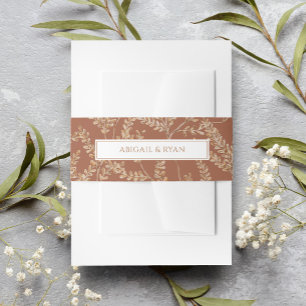 Rust Boho Wildblume Floral Butterfly Wedding Einladungsbanderole