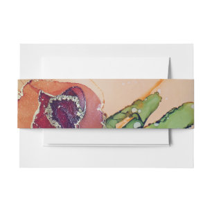 Rust Brown Floral Wedding Einladungsbanderole