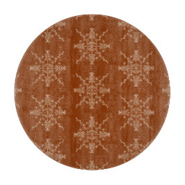 Rust Brown Indian Boho Line Art Symmetry Pattern Schneidebrett