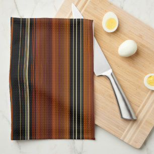 Rust Brown Modern Stripes  Geschirrtuch