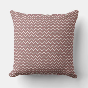 Rust Brown Polka Dot/ Zig Zag Reversible Pilze Kissen