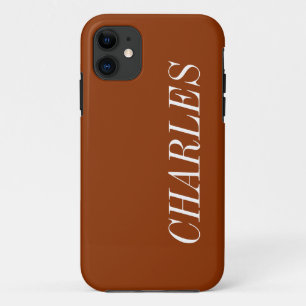 Rust Brown Solid Color   Minimalistischer Name Case-Mate iPhone Hülle