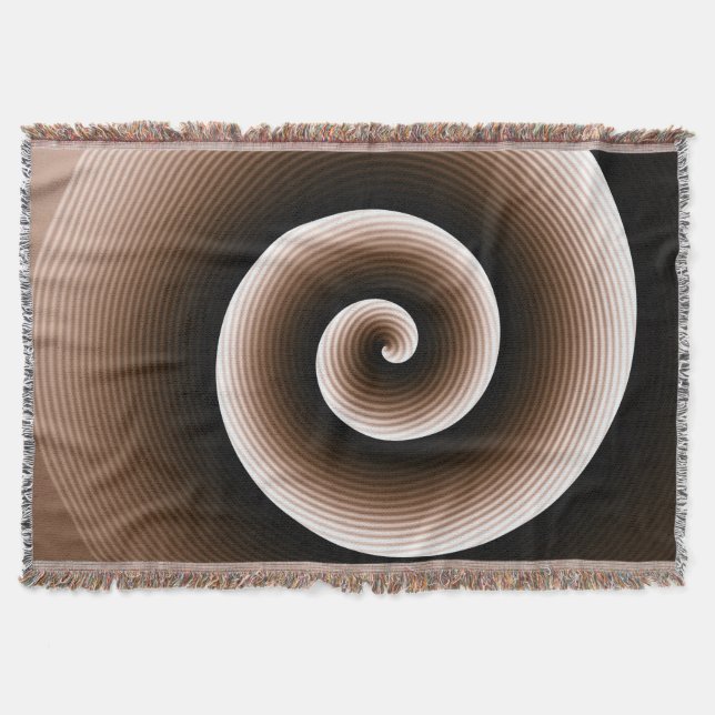 Rust Brown Spiral Muster Decke (Vorderseite)