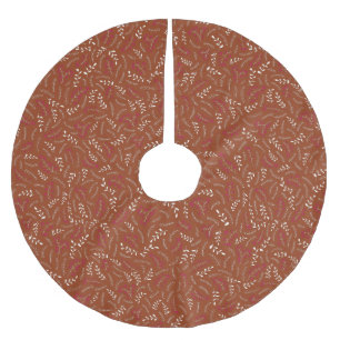 Rust cinnamon rustikale Laubbaumstruktur Polyester Weihnachtsbaumdecke