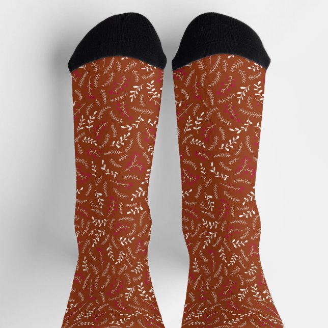 Rust cinnamon rustikale Laubbaumstruktur Socken (Oben)