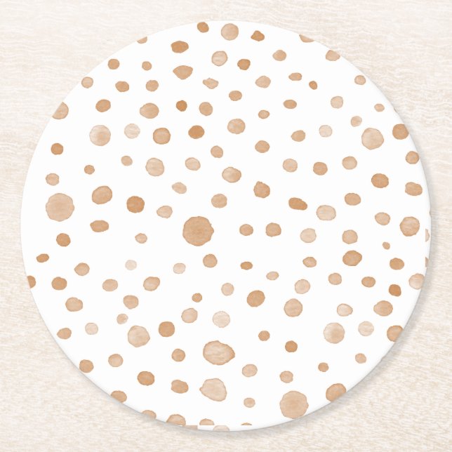 Rust Confetti Aquarell Dots Paper Untersetzer (Vorderseite)