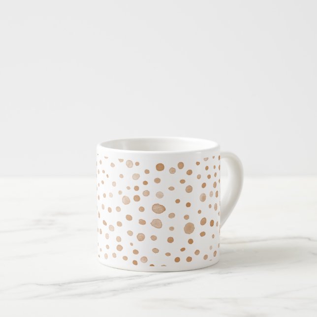 Rust Confetti Wassercolor Dots Espresso Tasse (Vorderseite Rechts)