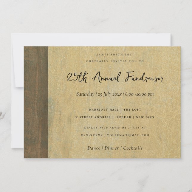 RUST CORROSIVE GRUNGE YELLOW METAL CORPORATE EVENT EINLADUNG (Vorderseite)