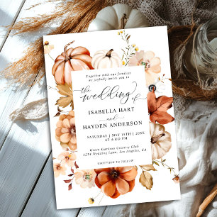 Rust Cream Fall Earthy Floral Pumpkin Wedding Einladung