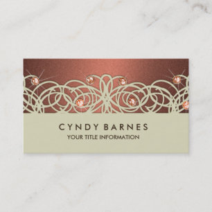 Rust Crystals und Lace Business Card Visitenkarte