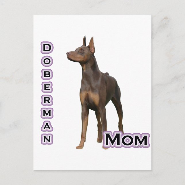 Rust Doberman Mama 4 Postkarte (Vorderseite)