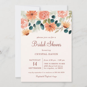 Rust Fall Floral Field Blume Herbst Brautparty Einladung