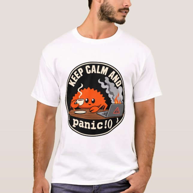 Rust Ferris Krabbe Programmiermaskottchen T-Shirt (Vorderseite)