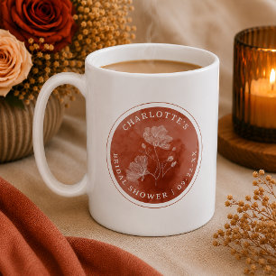 Rust Floral Brautparty-Tasse als Geschenk Kaffeetasse