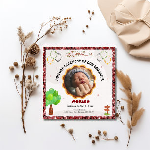 Rust Glitzer Aqeeqah- Aqiqah- muslimische Einladun Einladung