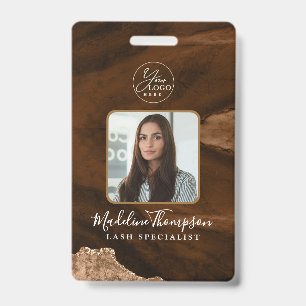 Rust Gold Agate Marble Business Logo Company ID Ausweis
