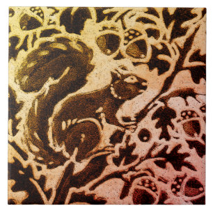 Rust Gold Brot Eichhörnchen Blütenblatt Herbstleaf Fliese