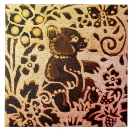 Rust Gold Brown Bär Bläschen Herbst Blätter Batik Fliese