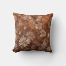 Rust-Kissen mit Vintage-Winterblumenmuster